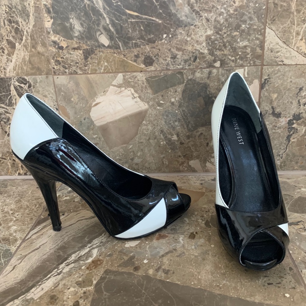 Nine West Patent Leather Peep Toe high Heel Pump